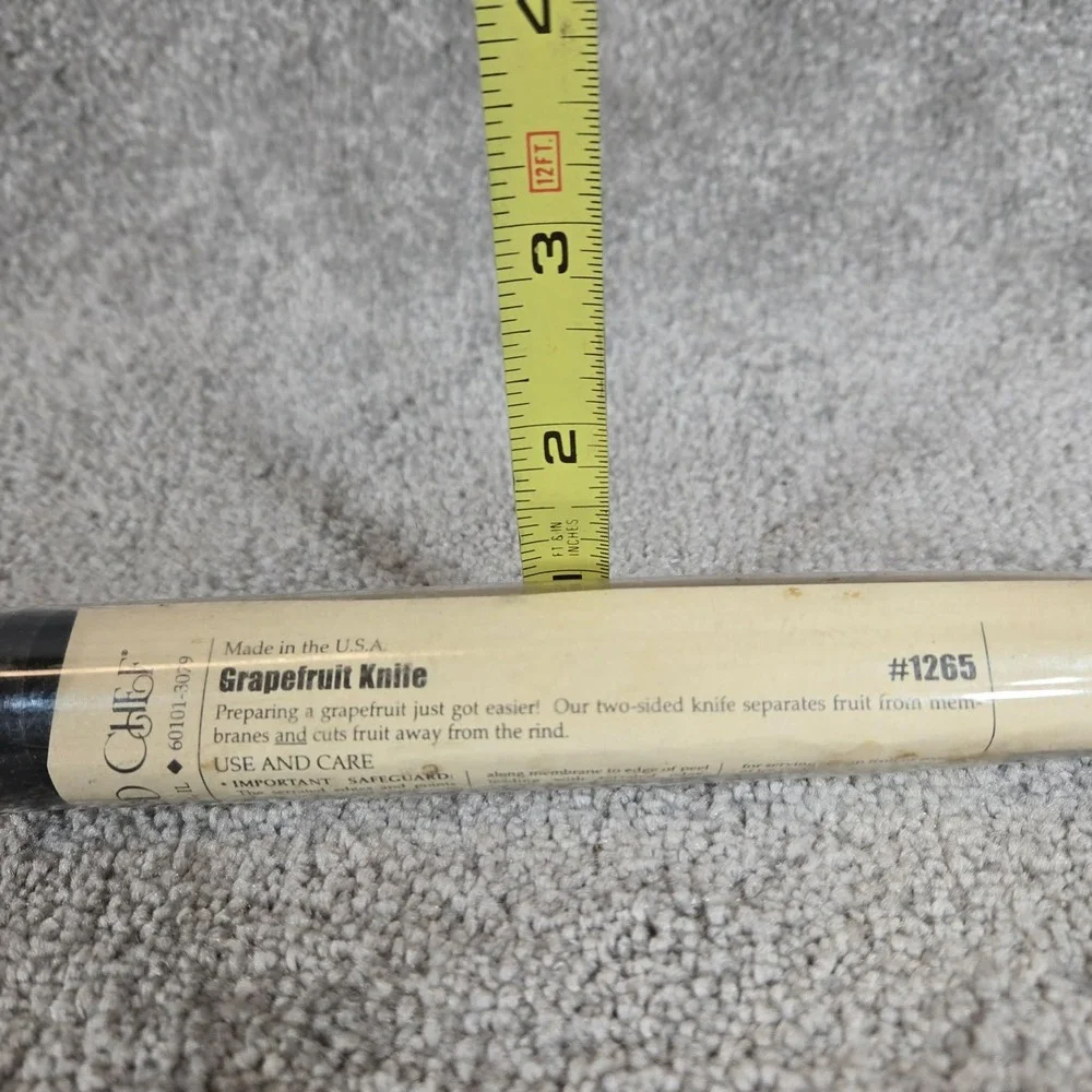 Pampered Chef Grapefruit Knife Silver Black Two Sided Blade 1265 Unisex OS‎